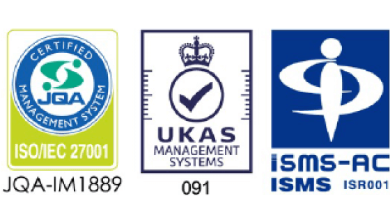 「JQA-IM1889」「UKAS MANAGEMENT SYSTEMS」「ISMS-AC」